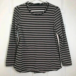 Bylyse Spenard Long Sleeved Shirt Striped Black, Pink,  & White Size Small
